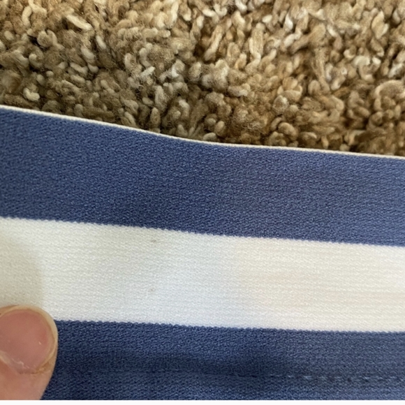 J. Jill Love Linen Seaside Blue & White Stripe Maxi Skirt Button Front Large - Picture 6 of 6